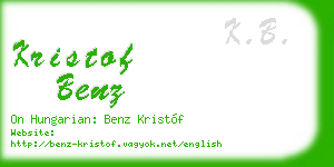 kristof benz business card